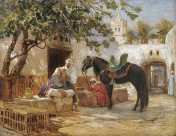 Árabe Painting - EL BARBERO Frederick Arthur Bridgman Árabe